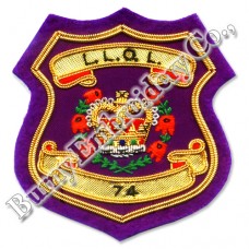 Masonic Regalia Shield Crown Hands Embroidery Blazer Badge
